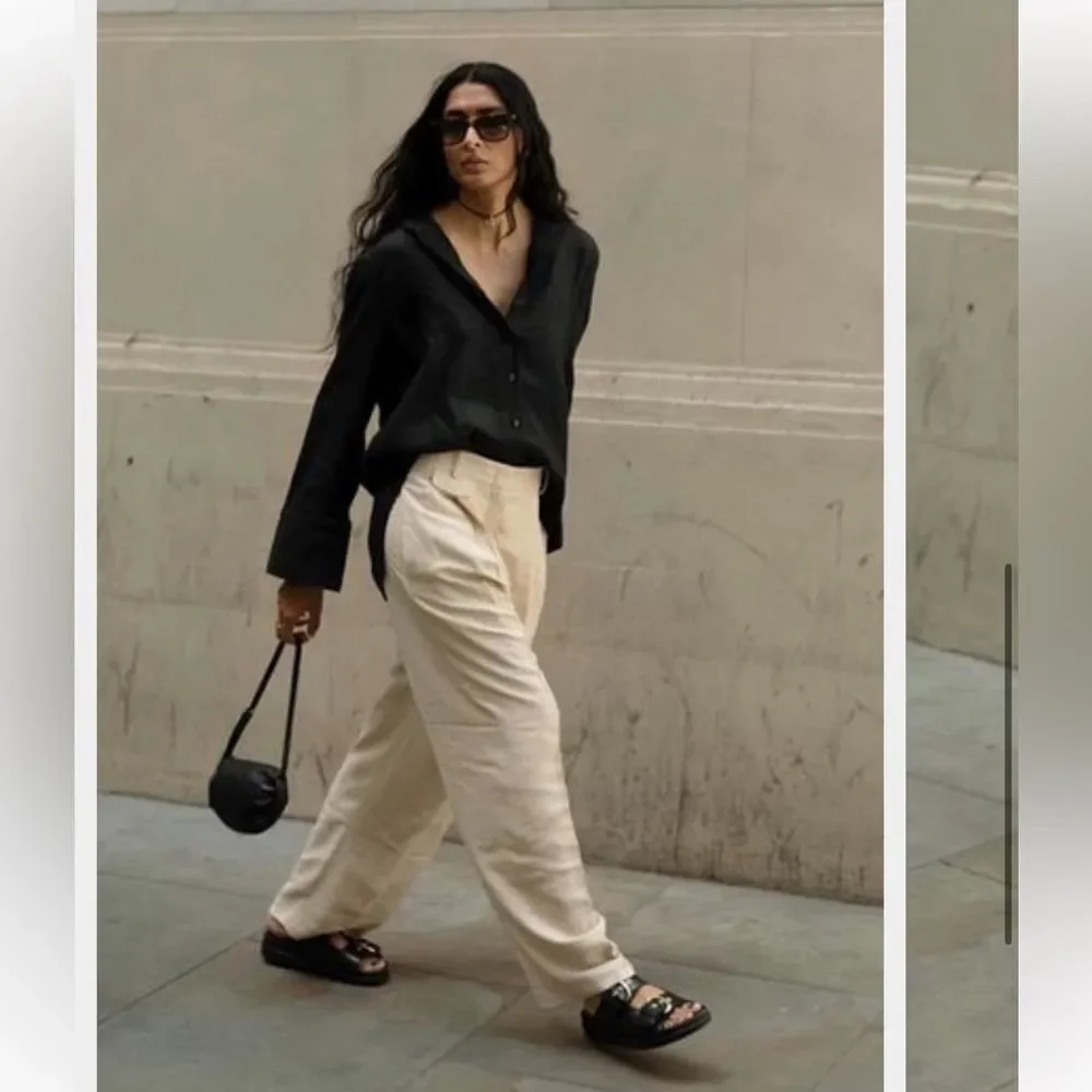 COS Relaxed Linen Blend Wide Leg Pants NWT